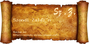 Szondi Zalán névjegykártya